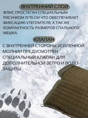 Спальный комплект SetDozorFleece, спальный мешок флис, вкладыш, матрас
